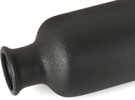 Matte Black Ceramic Vase for Dry Flowers, Modern Minimalist Home Decor 7" Tall, Fits Table,Shelf,Fireplace,Bedroom,Living Room & Kitchen