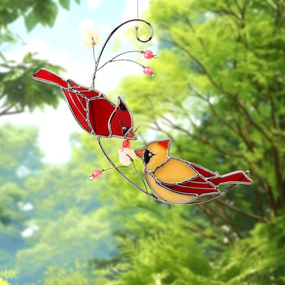 Ciarain Cardinal Suncatcher Stained Glass for Window Hangings, Red Birds Suncatchers for Windows, Cardinal Sun Catcher Gifts for Women,Best Gift for Christmas,Memorial Gifts for Loss of Loved One