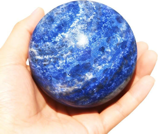 5-6CM/1.97-2.36inch Natural Crystal Spheres Lapis Lazuli Polished Divination Ball Decorative Sphere Reiki Healing Crystals Ball Healing Stone Crafts (50-60mm, Lapis Lazuli)