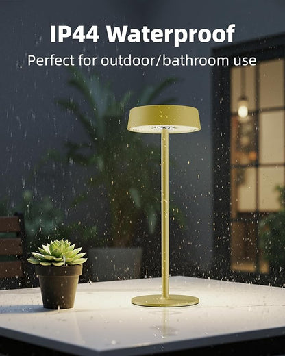 Cordless Lamp, Outdoor Waterproof, Dimmable Touch Control 3 Color Temperature, Battery Operated Portable, RGB, LED Memory Function, Rechargeable Table Lmap, Desk Lamp, Patio Dinning Restaurant Kitchen