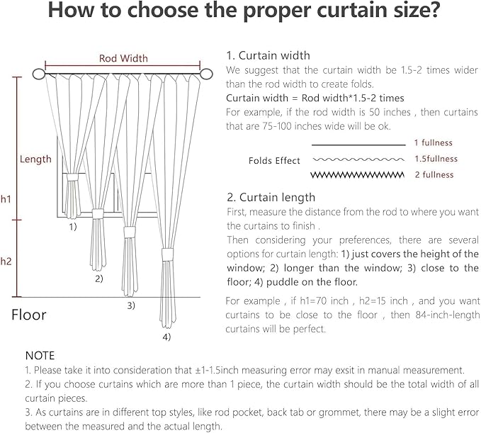 Joydeco Linen Curtains 108 Inch Length 2 Panel Sets,Light Filtering Curtains for Bedroom 52 Inch Wide Living Room Drapes with Back Tabs & Rod Pockets (W52 x L108 Inch, Beige)