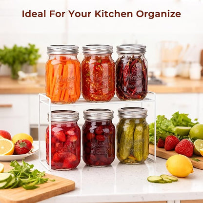 CycleMore 16oz 6 Pack Mason Glass Jars with Airtight Lids and Bands, Embossed Design Canning Jars, Pint Glass Jars for Pickling, Meal Prep, Freezing, Fermenting, Preserving, Jar Décor
