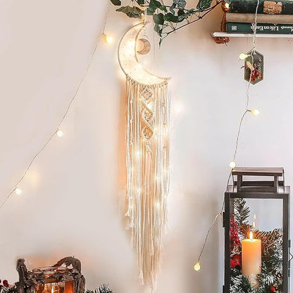 Homecor Gifts for Teenage Girls, Hanging Photo Display & Moon Dream Catchers, Christmas Teen Girls Gifts Ideas Ages 10 11 12 13 14 Years Old, Macrame Wall Decor Boho Bedroom Dorm Aesthetic Room Decor
