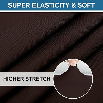 Smiry Printed Couch Cushion Covers, Stretch Soft Couch Covers for Sofa, Washable Non-Slip Sofa Slipcover Furniture Protector for Indoor and Outdoor (Backrest M, Chocolate)
