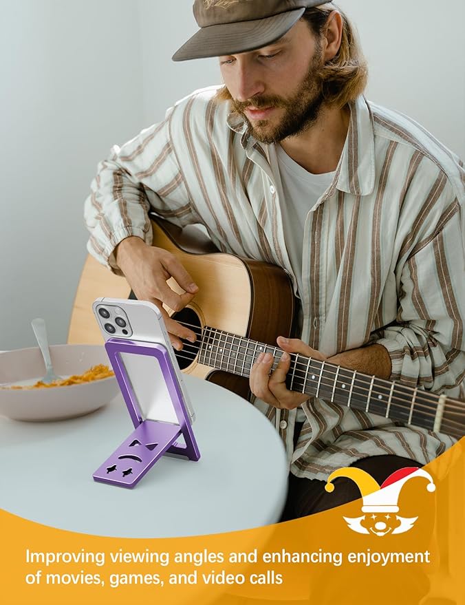 Ultra - Thin Portable Phone Stand: Foldable & Space - Saving, Fits 3.7-7 inch Devices, Purple