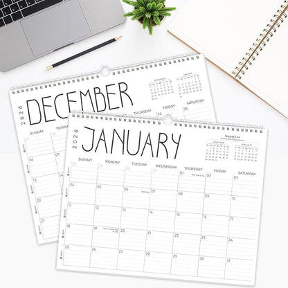 GuassLee Wall Calendar 2026, 2026 Calendar Wall from Jan. 2026 to Dec 2026, 14" X 11" Paper Monthly Planner Wall Hanging Calendar with Thick Paper for Office Home Planning & Organizing