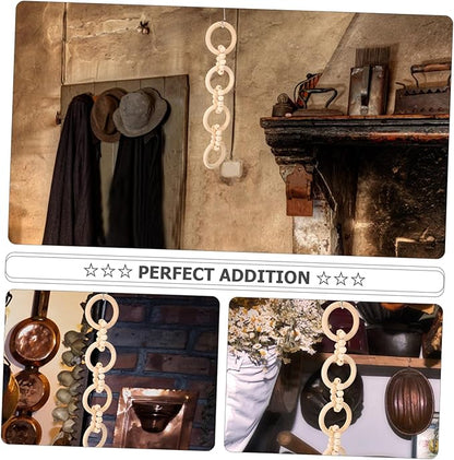 GLEAVI Wood Chain Link Decor Natural Knot Craft Decor Rustic Home Minimalist Living Room