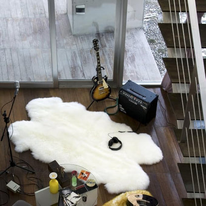 WaySoft New Zealand Sheepskin Area Rug – Genuine Fluffy Wool, Multiple Sizes, Bedroom or Living Room Decor(4ft x 6ft,Ivory)