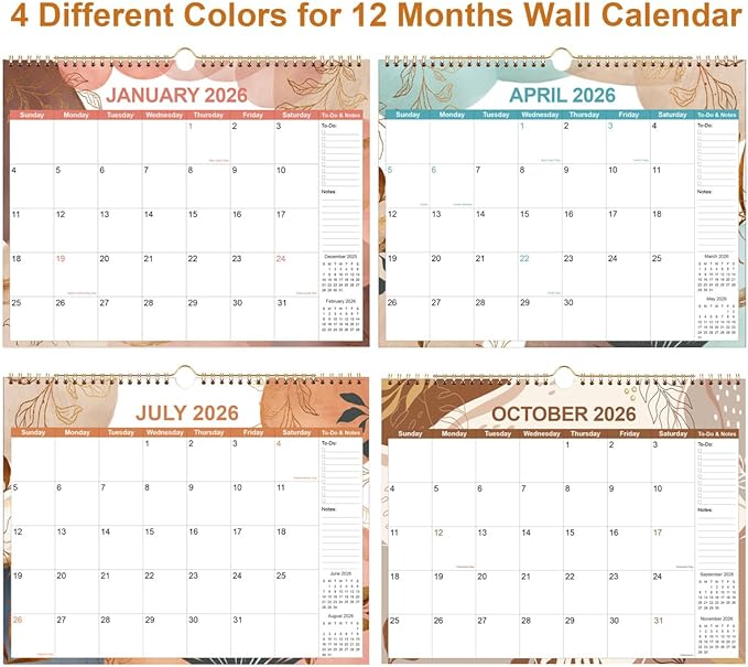 2026 Calendar - Wall Calendar 2026 from January 2026 - December 2026, 12 Months Calendars with Thick Paper, 11" x 14.5", Gold Leaf