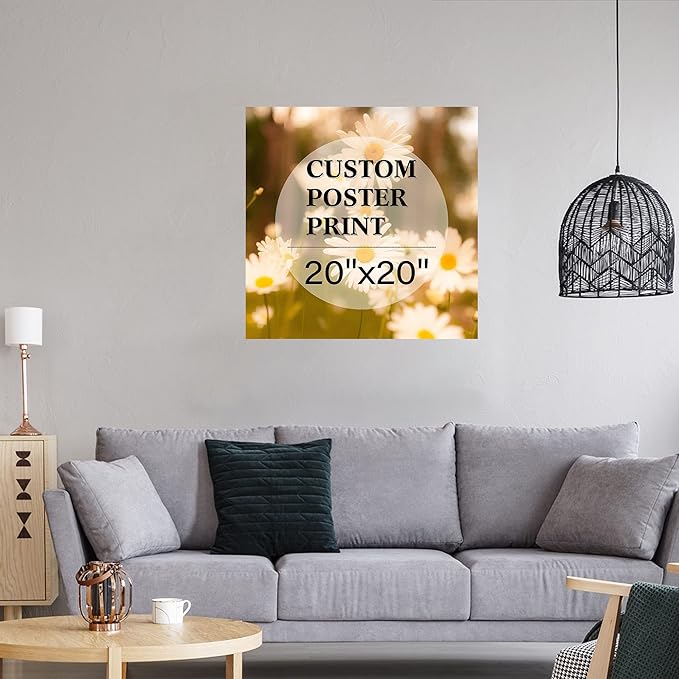 jenesaisquoi Custom Canvas Art Print 20" x 20", Upload Your Photo Image Custom Personalized Photo to Poster Printing Home Decor Wall Art Prints (Unframed)