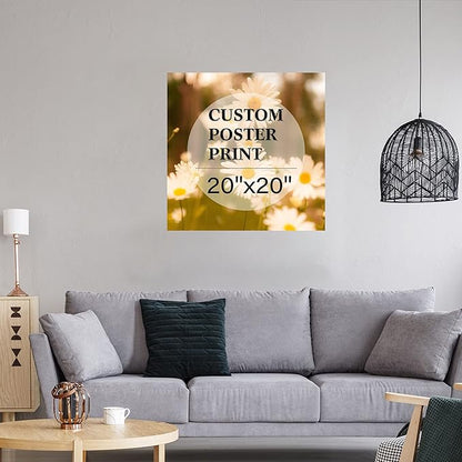jenesaisquoi Custom Canvas Art Print 20" x 20", Upload Your Photo Image Custom Personalized Photo to Poster Printing Home Decor Wall Art Prints (Unframed)