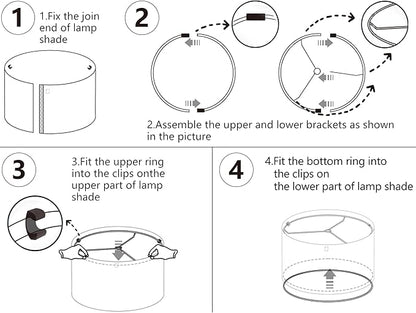 White Linen lampshades Large Drum Lamp Shade 16" Top x 16" Bottom x 12" High (Spider) Modern Lamp Shade for Table&Floor Lamp - Lampshades Replacement By GO&SO Assembly Required