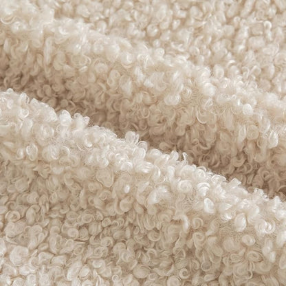 Yaertun Pack of 2 Faux Fur Throw Pillow Covers Decorative Sherpa Boucle Pillow Covers Fuzzy Soft Pillowcases Sheepskin Fleece Cushion Case for Couch Sofa Bed Living Room 26x26 Inch Beige