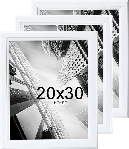 KTKDE Studio Gallery 20X30in Select picture Poster Frame Set of 3, White Wooden frames Display Poster, Posters & Art Prints for Artwork Wall Vertical or Horizontal Display best gift