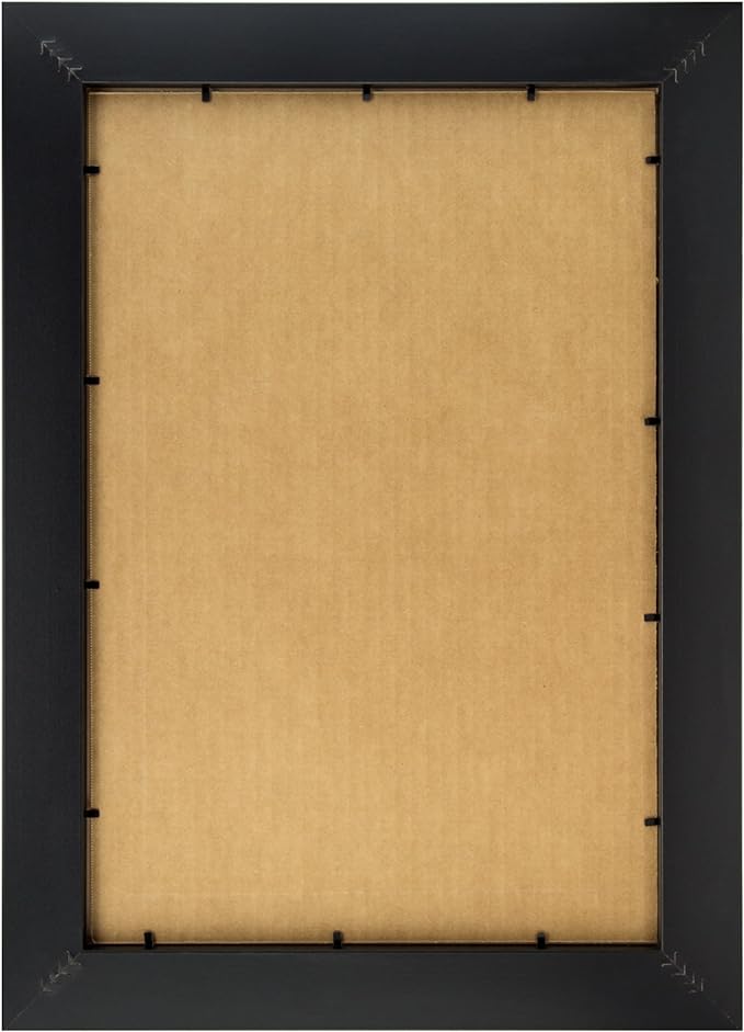 Craig Frames 14x16 Picture Frame - Black Contemporary Style 1WB3BK, 1 inch Wood Composite Moulding, Smooth Wrap Finish, Acrylic, White Collage Mat with 7 Openings - Wall Display for 4x6 Photos