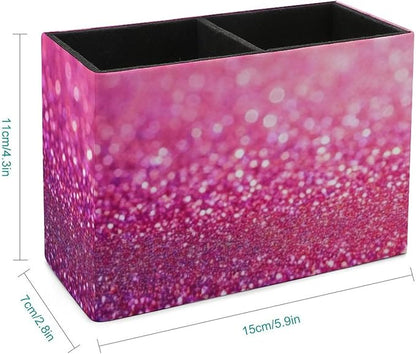 Fashion Work Table Pen Organizer Pencil Pen Holder Office Home Desk Organize Pink Glitter Pattern