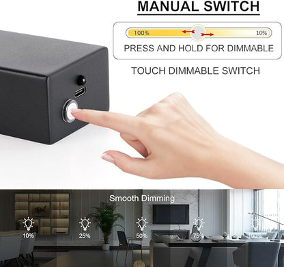 Aipsun 11.8" Picture Lights for Wall Rechargeable,10000mAh Battery Operated Art Light for Paintings,3CCT Dimmable, Rotatable Gallery Light for Pictures Display(Black)