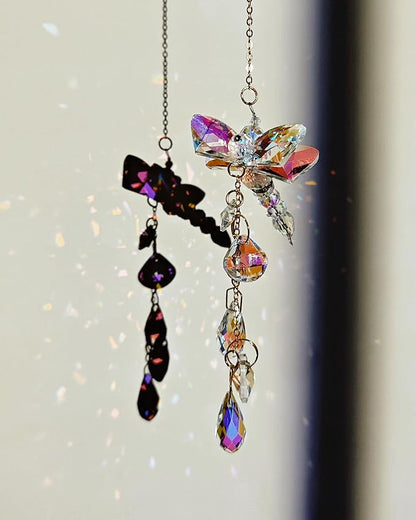 Hanging Prism Dragonfly Sun Catchers Indoor Window Rainbow Maker Sparkling Crystal Decor Sunlight Suncatcher