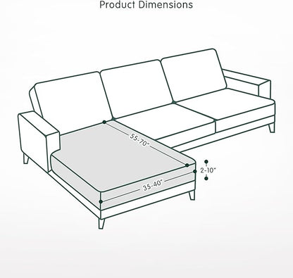 CHUN YI Stretch Sectional Couch Covers 1 Piece Chaise Lounge Slipcover L Shape Separate Cushion, Chaise Couch Cover for Both Left/Right Sectional Couch (Chaise Cover, Ivory White)