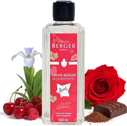 MAISON BERGER Lolita Lempicka Sweet Refill – 500 ml (16.9 fl oz), Odor-Neutralizing Fragrance Oil for Catalytic Lamps – Cherry, Cocoa & Praline Scent, Long-Lasting, for Home Use