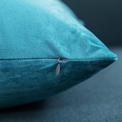 26x26 Euro Pillow Covers : 2 Pack Cozy Soft Velvet Oversized Couch Pillow Shams, Square Throw Pillow Cases for Living Room Sofa, Turquoise