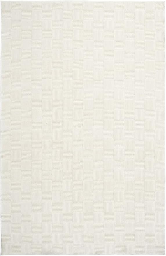 Revival Rugs Willow 5'3"x8' Washable Area Rug for Living Room Bedroom - 100% Recycled Oeko-TEX Certified, Medium Pile, Beige, Cream