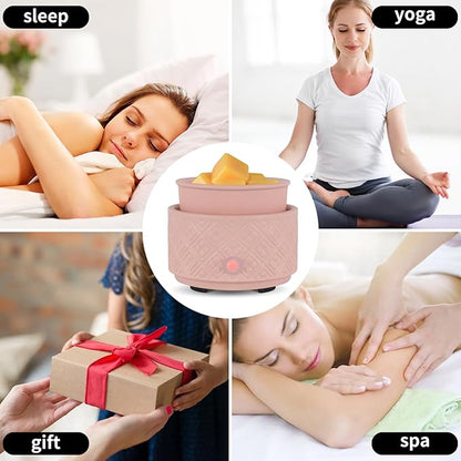 Wax Melt Warmer for Scented Wax,3-in-1Ceramic Wax Warmer Fragrances Candle Oils, Home Fragrance Burner,Electric Candle Warmer Perfect Christmas Gifts for Mom Women(Pink)