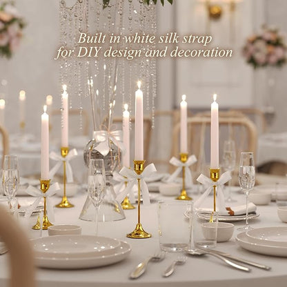 FSyueyun Gold Candle Holders Set of 3, Elegant Metal Candlestick Holders for Vintage Taper Candle Holders, Perfect for Table Centerpieces, Fireplace Mantels, Home Decor, Weddings and Party Decorations