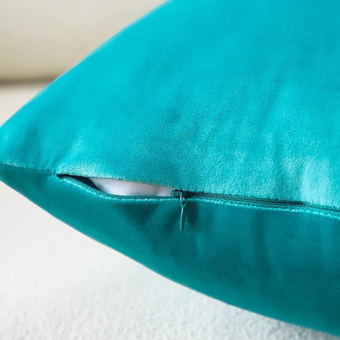 Artscope Luxury Velvet Pillow Covers Super Soft Decorative Square Throw Pillow Covers Case Cushion Covers for Sofa Couch Bedroom Car Decor 26x26 Inch Turquoise