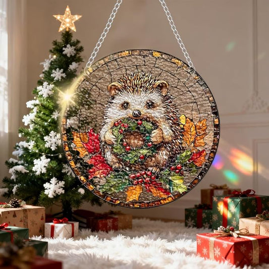 Chrismas Acrylic Stained Glass Window Hanging,Sun Catcher Decor Stained Panel Hangings Wall Art Decor, 2026 8x8inch (SCL013 Candle)