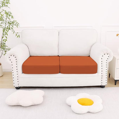 Smiry Printed Couch Cushion Covers, Stretch Soft Couch Covers for Sofa, Washable Non-Slip Sofa Slipcover Furniture Protector for Indoor and Outdoor (2 Pack, Rust)