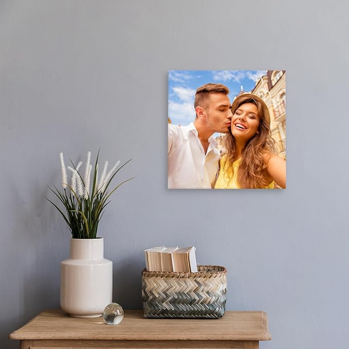 YYYYHPP Canvas Prints with Your Photos, Personalized Photo to Canvas Wall Art,Canvas Printing for Wedding, Family, Baby, Pets, Home Office Decor, Wrapped Frame 20"x20"