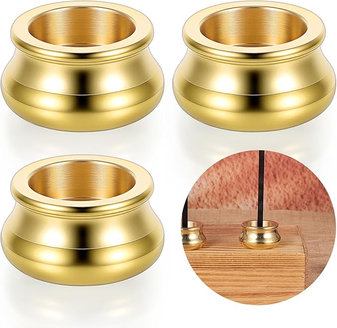 3Pcs Mini Dual-Purpose Copper Incense Burner Holder, Brass Holder for Sticks, Cone Incense Holder, Chinese Indoor and Outdoor Decorative, Suitable for Yoga, Studio, Buddhist, Temple