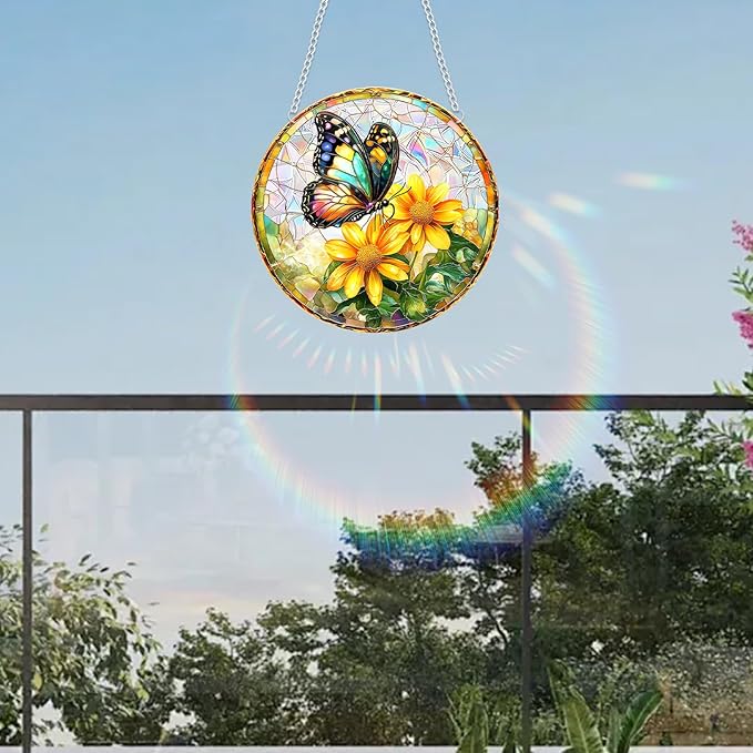 Sun Catchers Indoor Window, Acrylic Rainbow Suncatcher Window Hanging Decoration for Living Room Bedroom Summer Home Balcony Ornaments Decoration