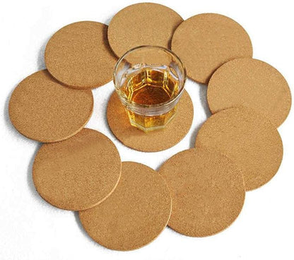 12 Pcs Cork Coaster for Drink, Absorbent Heat Resistant Reusable Tea or Coffee Coaster, Blank Coasters for Crafts,Warm Gifts Cork Coasters for Relatives and Friends.