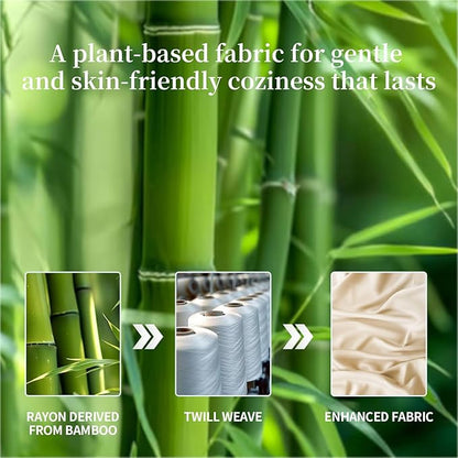Shilucheng 100% Viscose Derived from Bamboo_ Sheets Full Size 4pcs - Ultra Cooling & Silky Soft Bed Sheets, 16" Deep Pocket, Perfect for Hot Sleepers, Hotel Bedding Sheets (Beige)