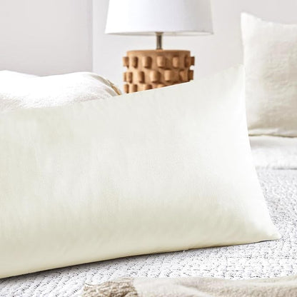 Artscope Luxury Velvet Lumbar Pillow Cover Super Soft Decorative Rectangle Throw Pillow Covers Case Cushion Covers for Sofa Couch Bedroom Car Decor 14x36 Inch Cream White