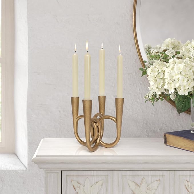 Antique Brass Candle Holder, Iron Taper Candle Holders, Vintage Cast Iron Decorative Candle Stands, Tall Candle Holders for Wedding, Dining Table, Home Decor