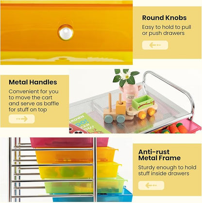 Giantex 12 Drawer Rolling Storage Cart Tools Scrapbook Paper Office School Organizer (Multicolor)