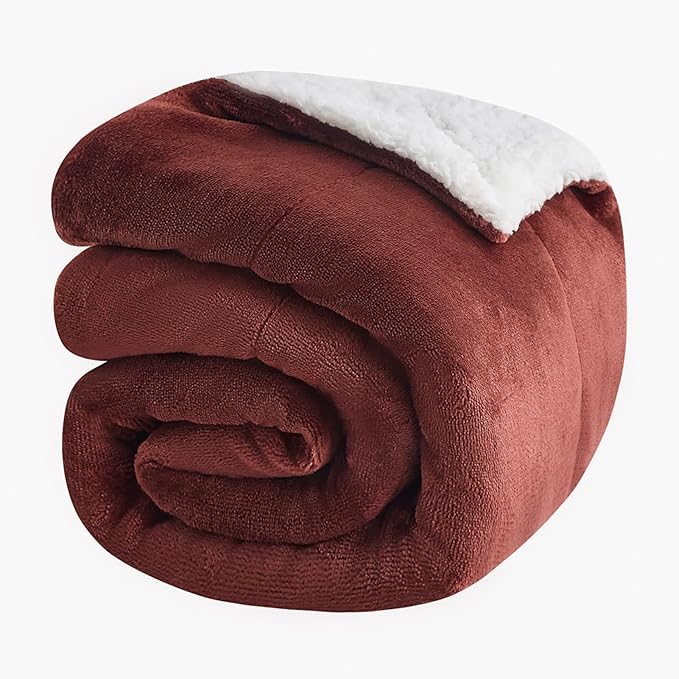 NANPIPER Warm Sherpa Blanket for Couch, Soft Fleece for Winter, Fuzzy Plush Small Throw Gift for Baby, Chocolate Brown 30x40 Inches
