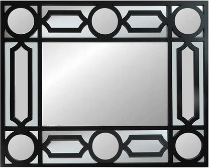 Northlight 29.5" Black Framed Geometric Style Rectangular Wall Mirror