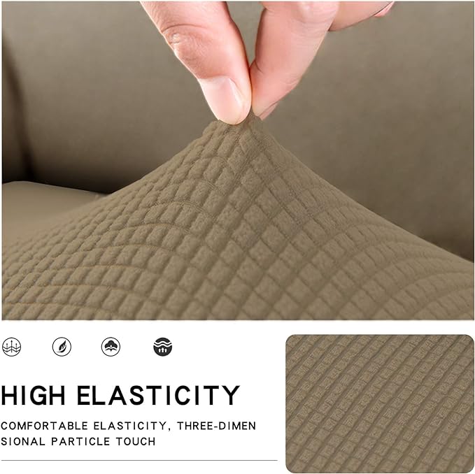 Easy-Going Stretch Chair Cushion Cover Sofa Cushion Furniture Protector Sofa Seat Sofa Slipcover Sofa Cover Soft Flexibility with Elastic Bottom(Chair Cushion, Tan)