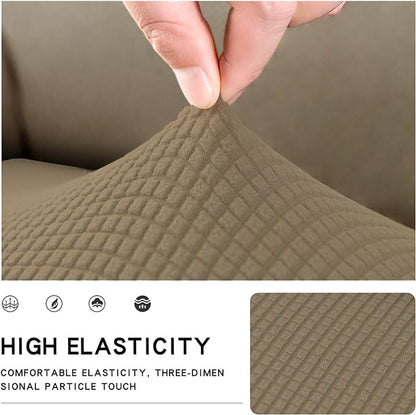 Easy-Going Stretch Chair Cushion Cover Sofa Cushion Furniture Protector Sofa Seat Sofa Slipcover Sofa Cover Soft Flexibility with Elastic Bottom(Chair Cushion, Tan)