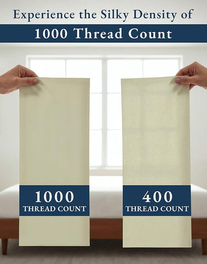 LANE LINEN 100% Egyptian Cotton Split King Sheets for Adjustable Beds - 1000 Thread Count, 15' Extra Deep Pocket Split King Sheets, Naturally Temperature Regulating Cooling Fade Resistant -Linen