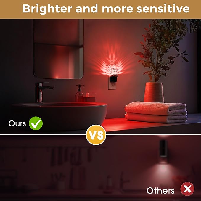 L LOHAS LED Night Light, Dimmable Night Lights Plug into Wall, Color Changing Nightlight RGB with Auto Light Sensor, 0-100LM Adjustable Brightness LED Night Light