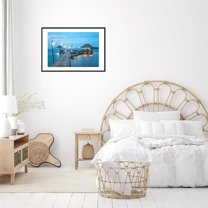 24x36 Picture Frame with 20x30 Mat Set of 2, Display Photo 20x30 with Mat or 24 x 36 Without Mat, Wall Hanging Large 24 by 36 Poster Frame with Plexiglass, 2 Pack, Black