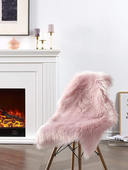 SERISSA Faux Sheepskin Fur Chair Couch Cover Small Fuzzy Area Rug for Bedroom Floor Window Room Decor 2x3 Feet