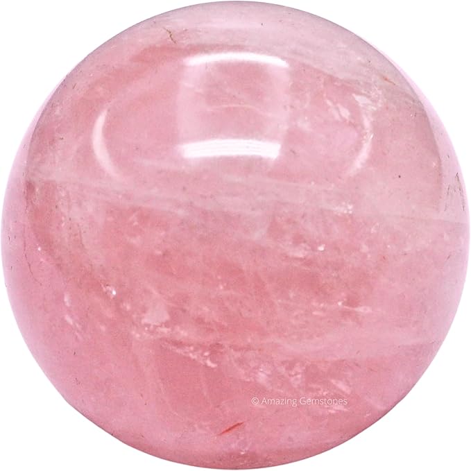 Amazing Gemstone Rose Quartz Crystal Ball with Stand - 2.5 Inches Large Crystal Sphere Meditation Balls for Witchcraft and Decorative Balls