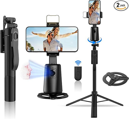 Auto Face Tracking Tripod 360° Rotation, 67" Tripod for iPhone Selfie Stick,Phone Tripod Stand Holder with Remote Gesture Control,No App, for Live Video Tiktok Live Vlog Streaming Video
