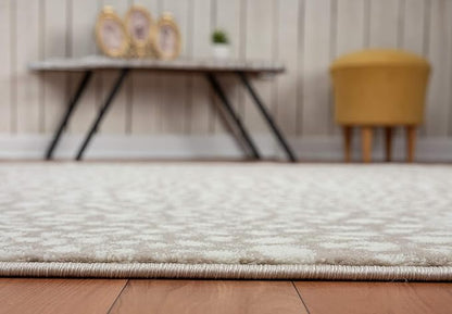 Abani Beige Cheetah Print Area Rug Rugs, Arto Collection - Contemporary Durable Accent Rug (8'11"'x12')